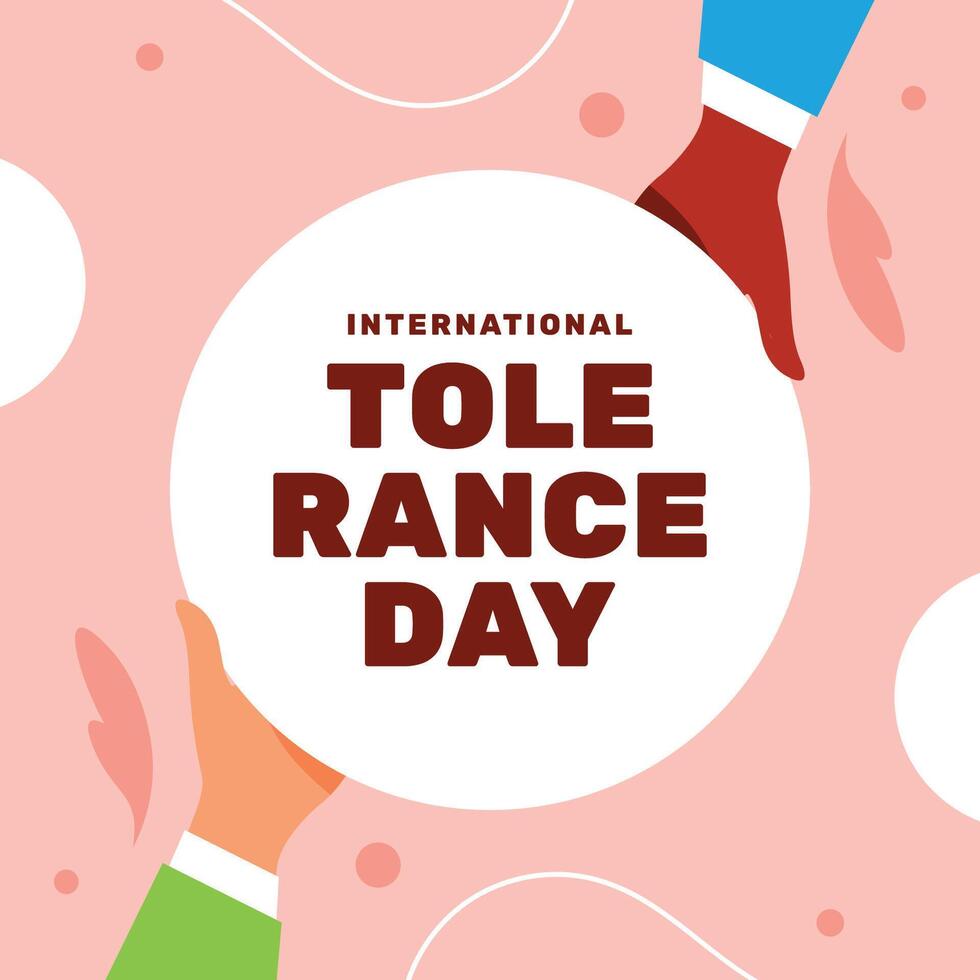 Flat Style Tolerance Day Background with People Holding Hands vector