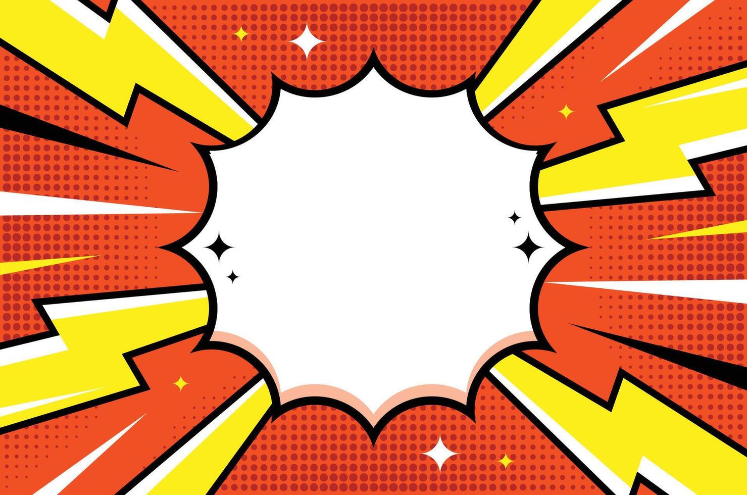 Creative Pop Art Halftone Comic Layout with Retro Chat and Thought Bubbles vector