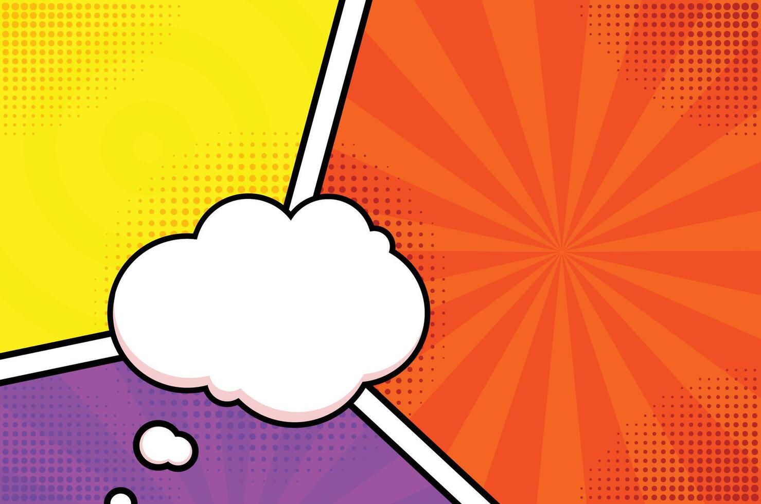 Colorful Comic Style Pop Art Background with Speech Bubbles and Halftone Pattern vector
