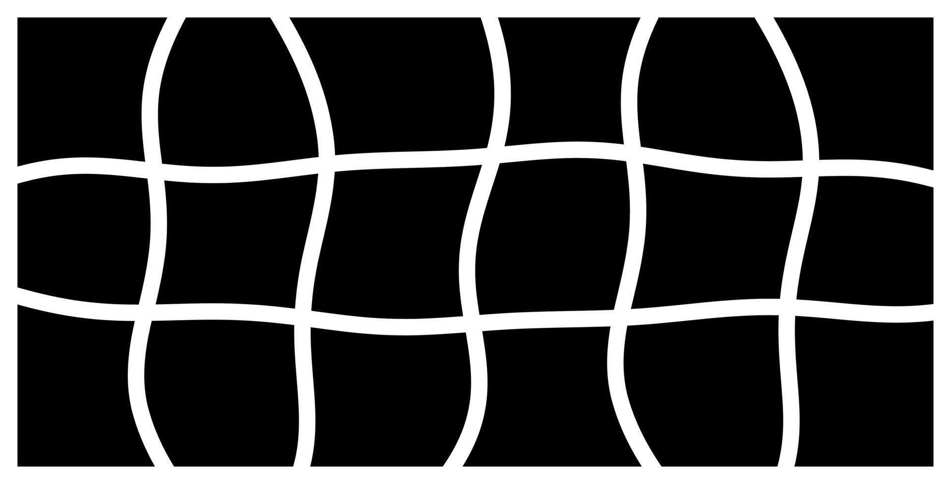 A Black and White Abstract Grid Pattern with Wavy Lines and Distorted Rectangles. blank collage frame photo part or picture mockup. frame. picture college. picture frames. vector
