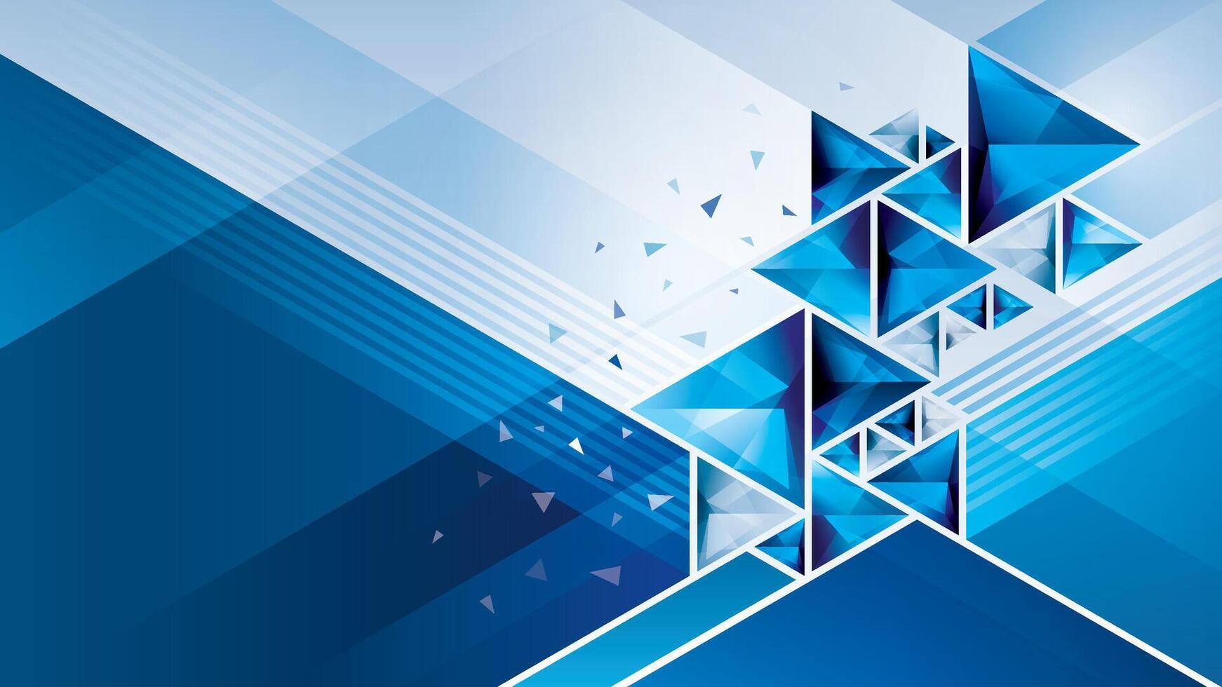 Modern Geometric triangle background. Abstract blue polygon triangles background, 3d triangle shapes design, Creative ideas for business presentations, template, banner, invitation card vector