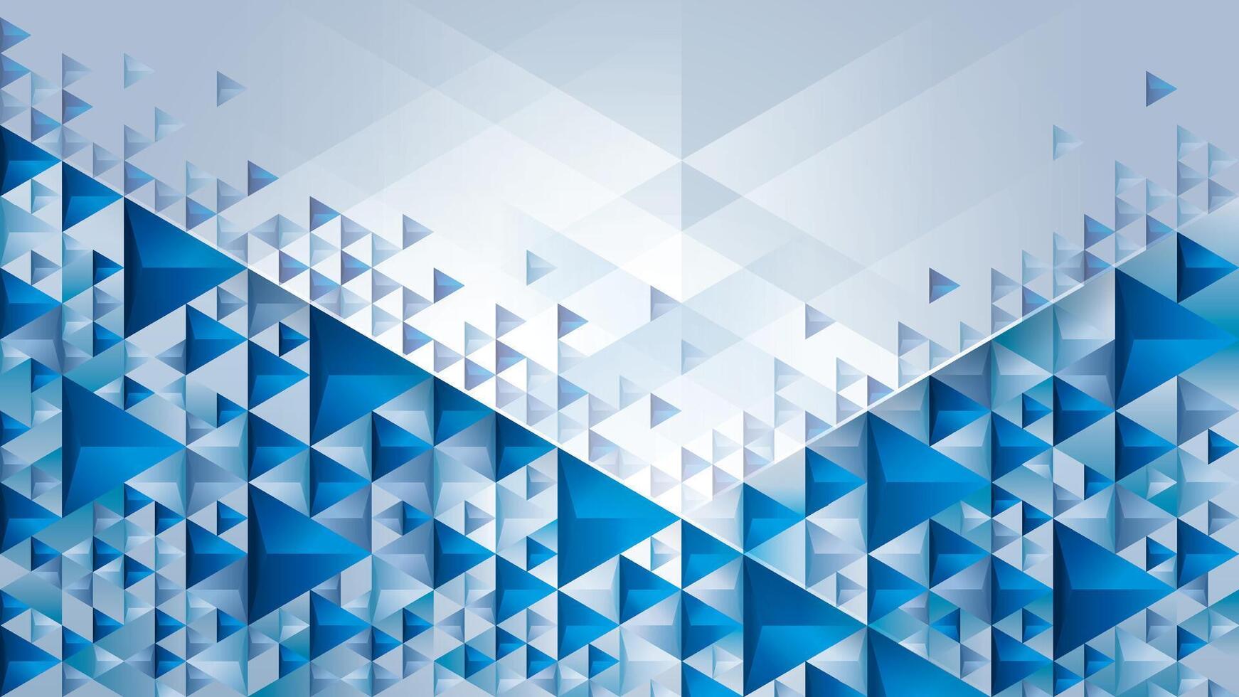 Abstract geometric background with 3d triangle shape, Blue triangle Pattern design. Modern polygon triangles background. Creative ideas for business presentations, template, banner, card vector