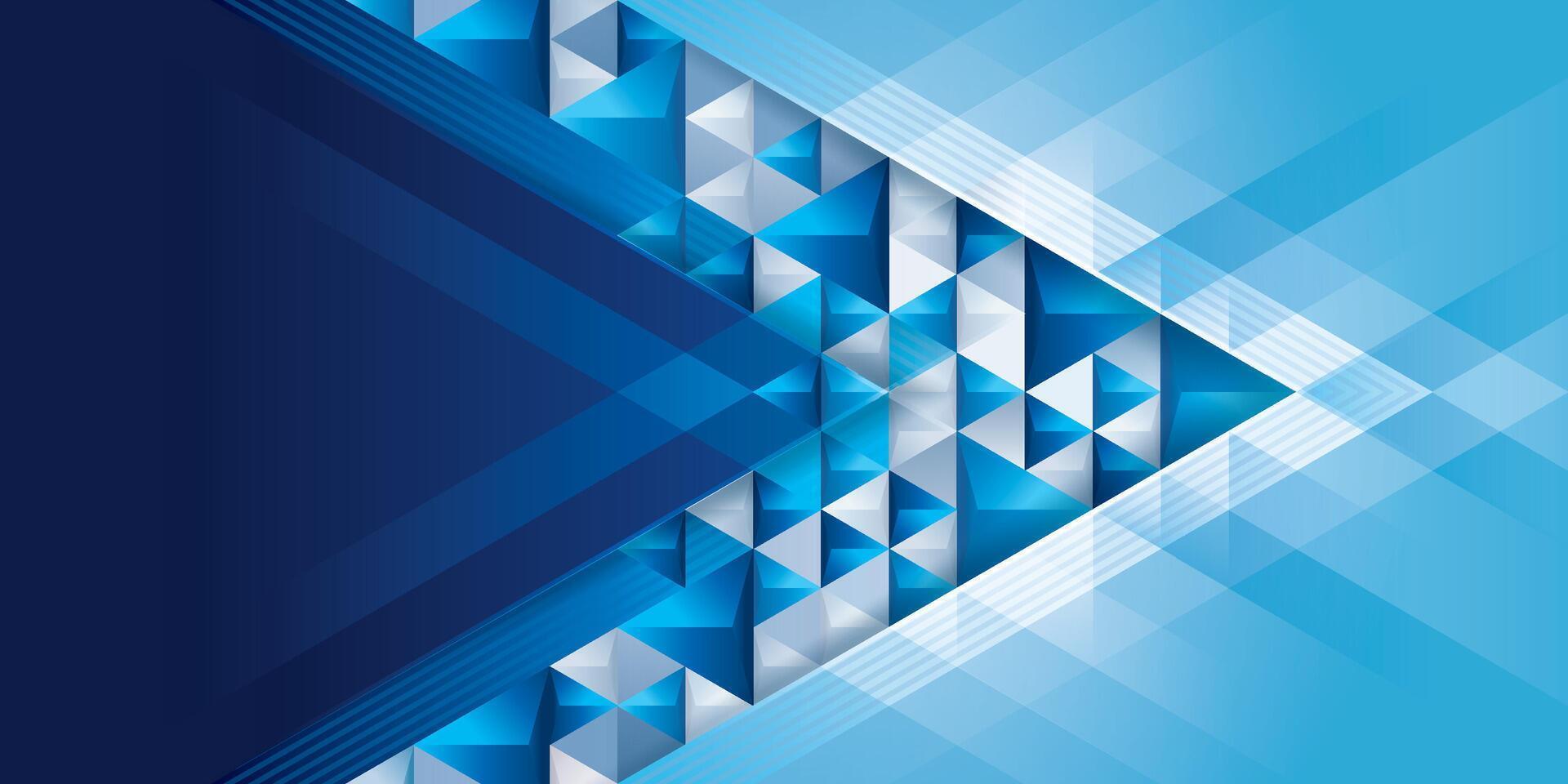 Abstract Blue geometric background with 3d triangle Arrow, Modern polygon triangles background. Triangle Pattern design, Creative ideas for business presentations, template vector