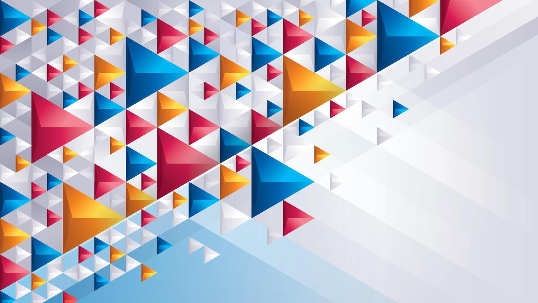 Abstract geometric background with Colorful 3d triangle shape, Modern polygon triangles background. triangle Pattern design, Creative ideas for business presentation, template, banner, invitation card vector