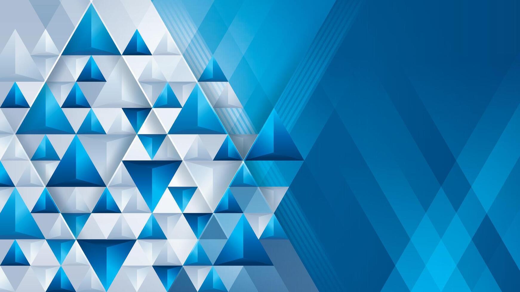 Abstract geometric background with Blue 3d triangle shape, Modern polygon triangles background. Triangle Pattern design, Creative ideas for business presentations, template, banner vector