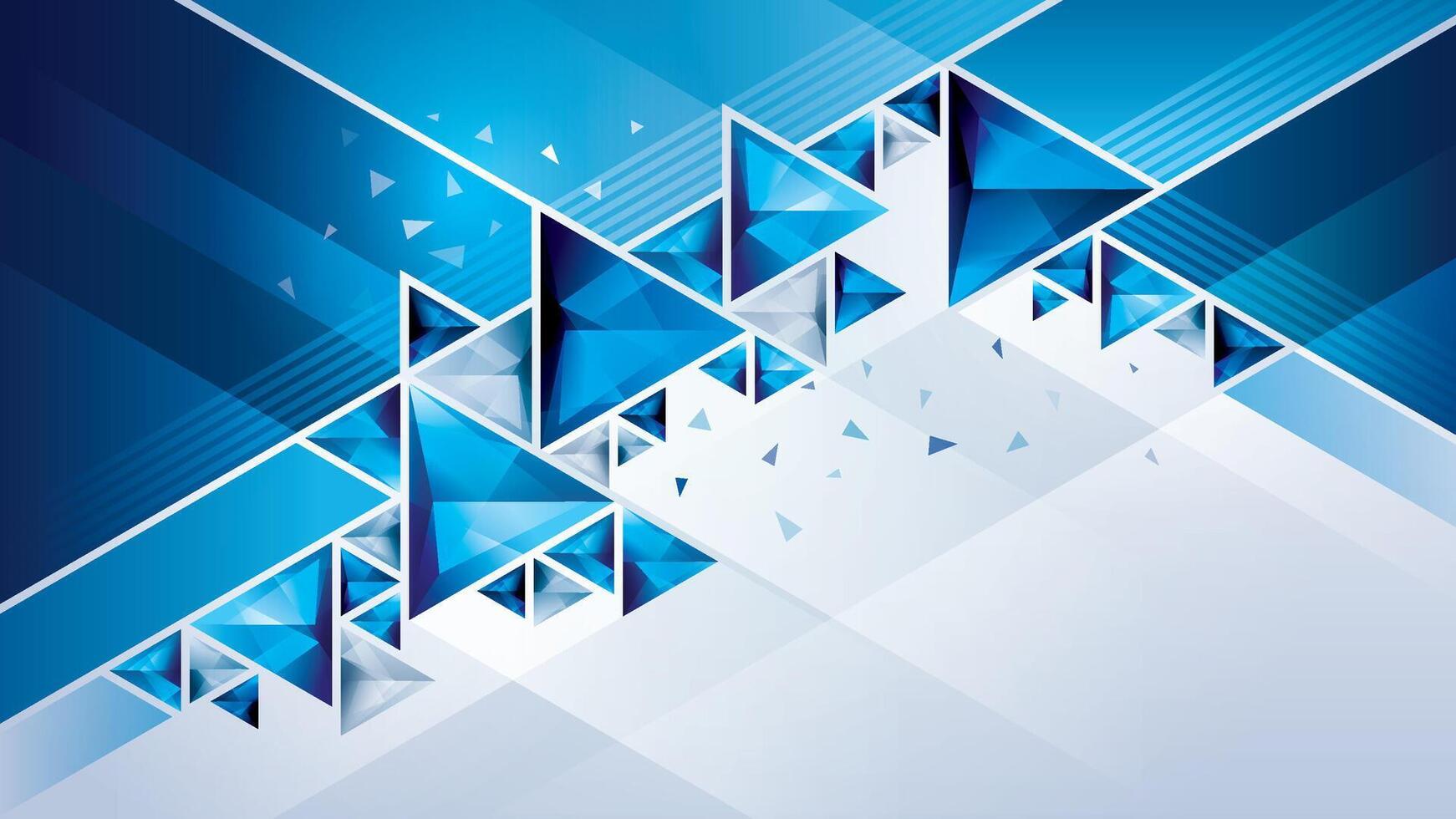 Abstract blue polygon triangles background, Modern Geometric triangle background. 3d triangle design, Creative ideas for business presentations, template, banner, card vector