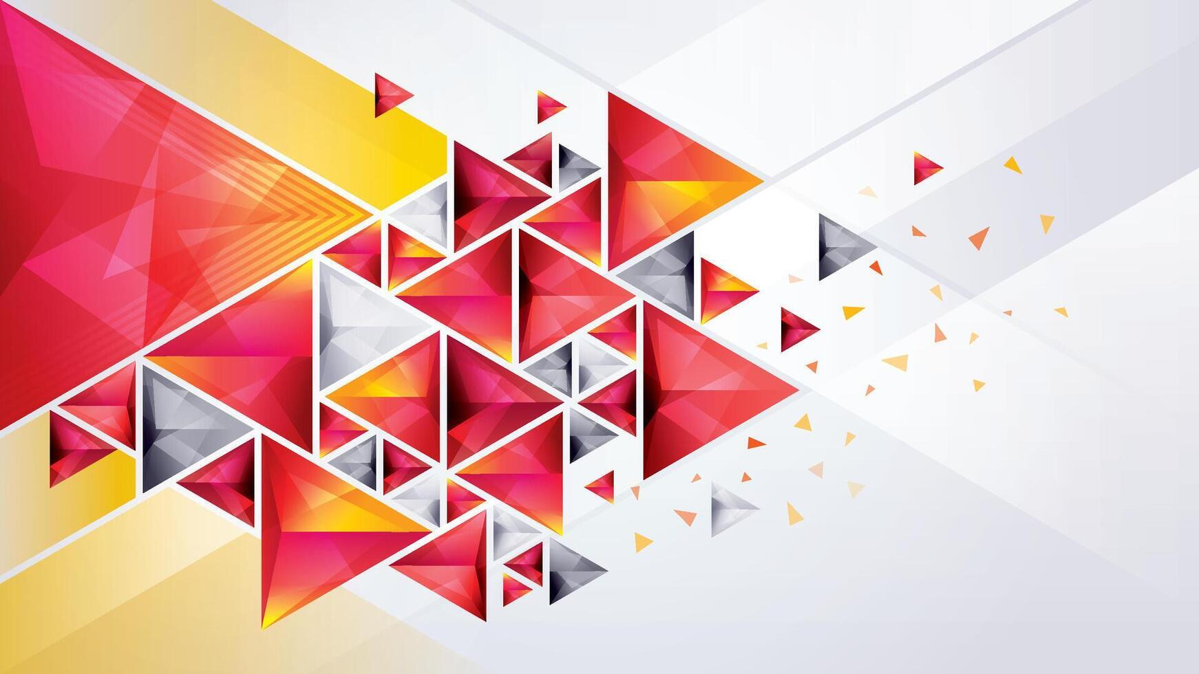 Modern Red Geometric triangle background. Abstract polygon triangles background, 3d triangle shapes design, Creative ideas for business presentations, template, invitation card vector