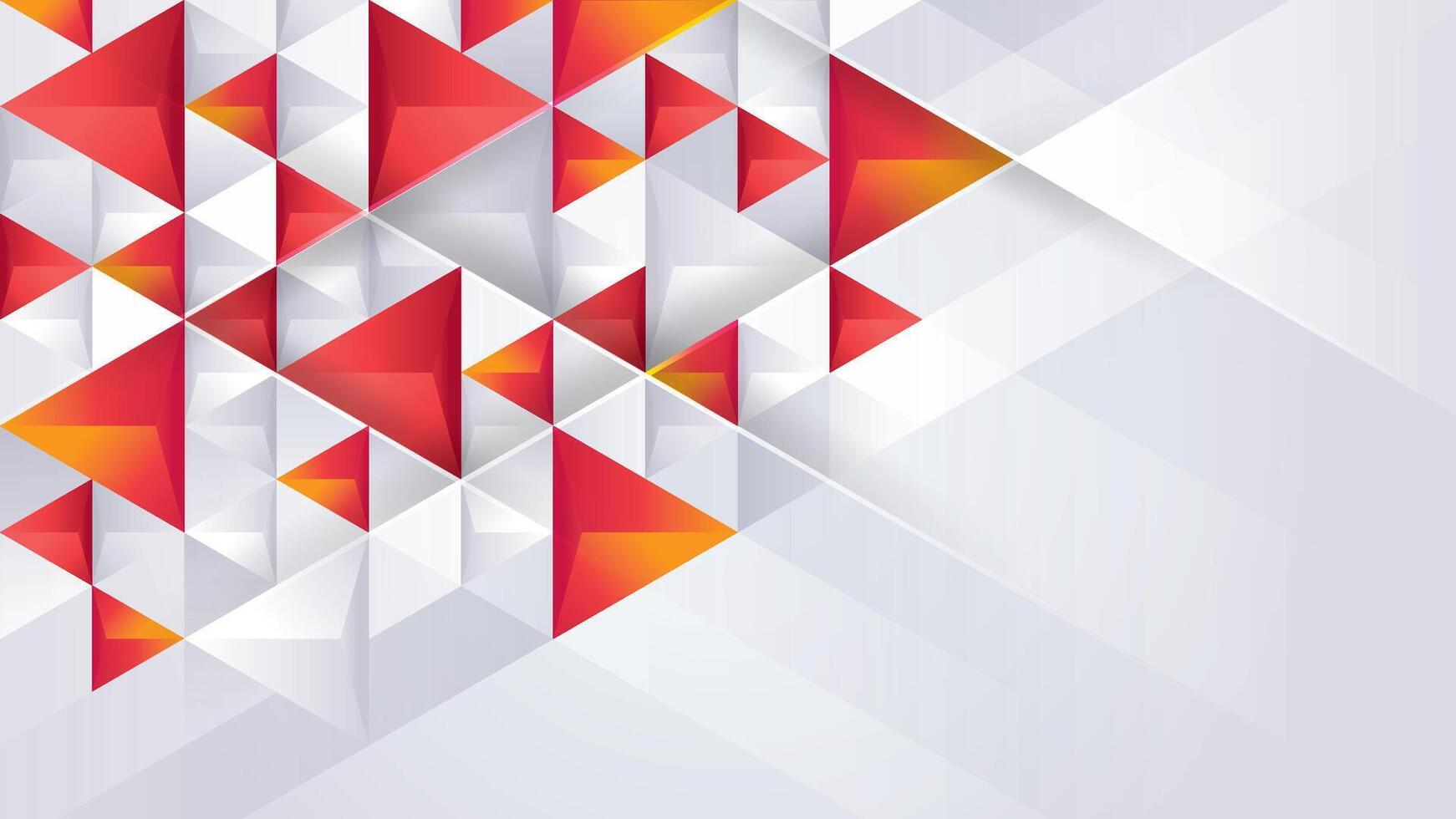 Modern polygon triangles background. Abstract geometric background with 3d triangle shape, Red triangle design, Creative ideas for business presentations, template, banner, card vector