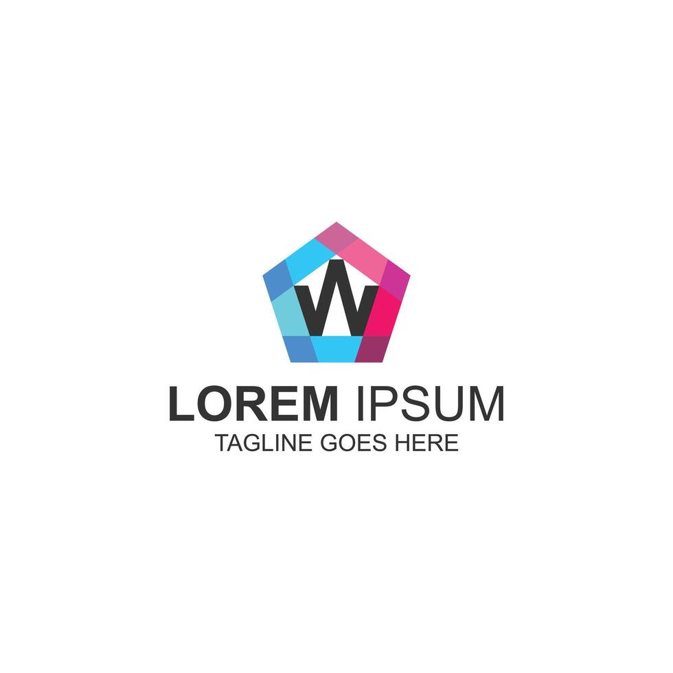 letter w lorem ipsum logo design for company or technology with creative illustration vector