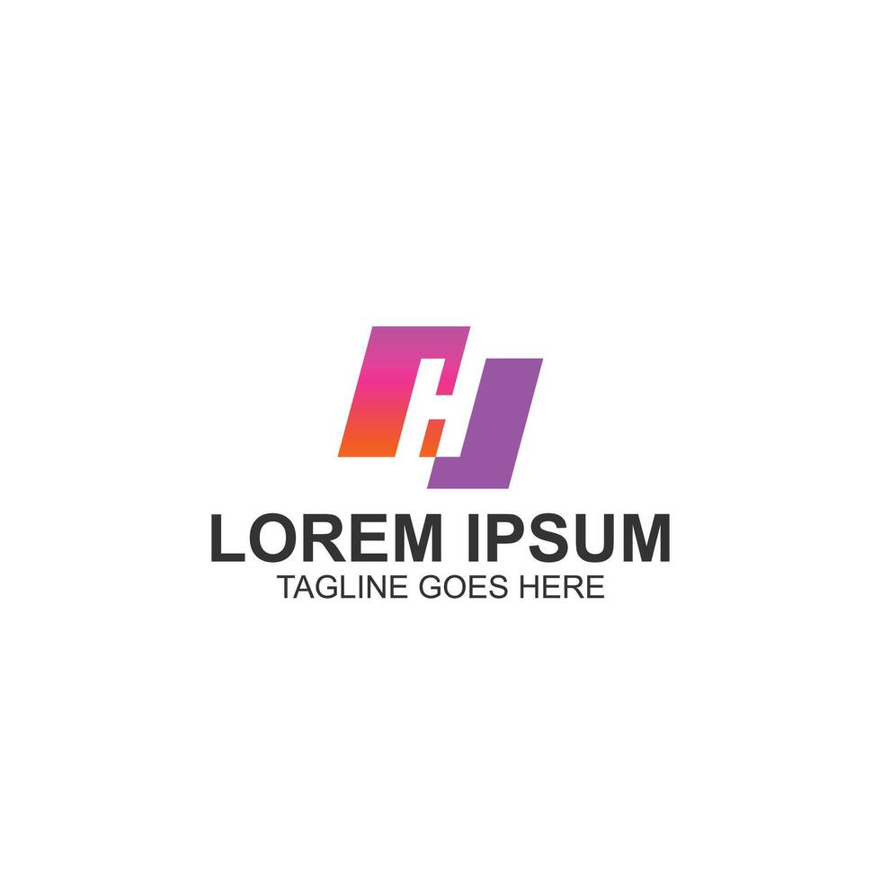letter h lorem ipsum logo design for company with creative illustration vector