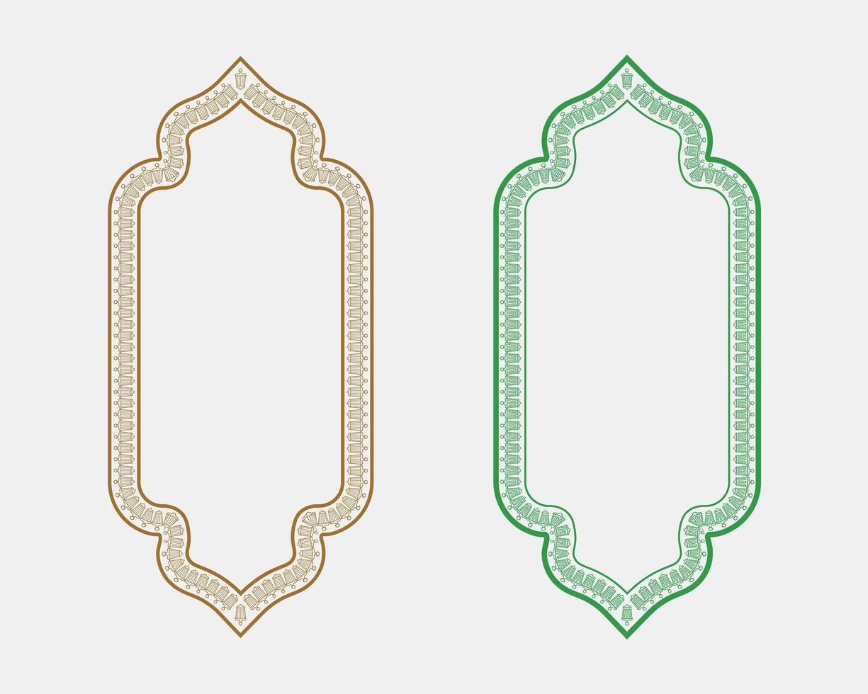 Islamic tazhib frame designs iranian style borders with text boxes floral elegant plant art for decorative use and religious themes vector