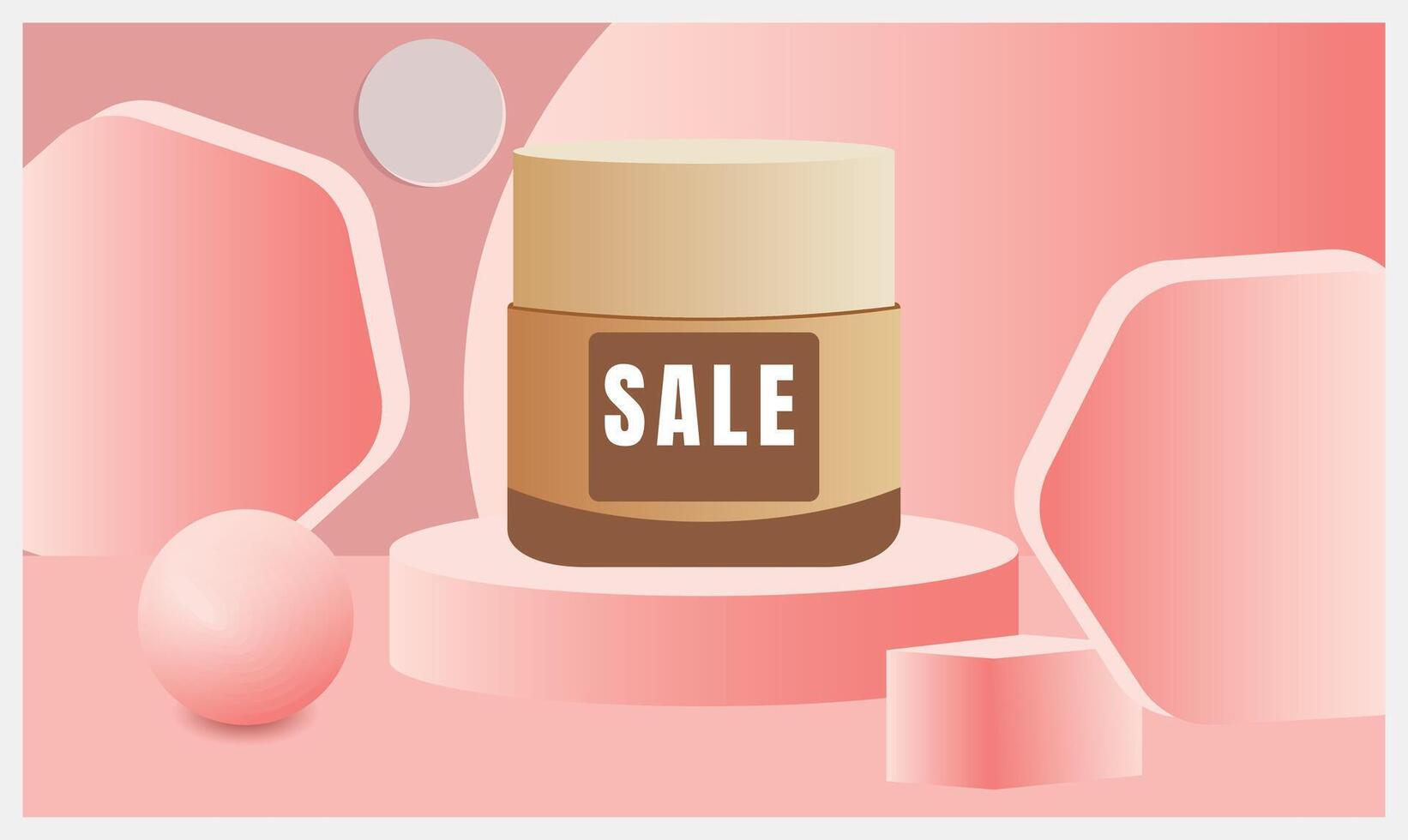 3D Product display with lush plants sale perfect for highlighting products in posters, banner, mockup, Ads, labels and Brand Templates vector