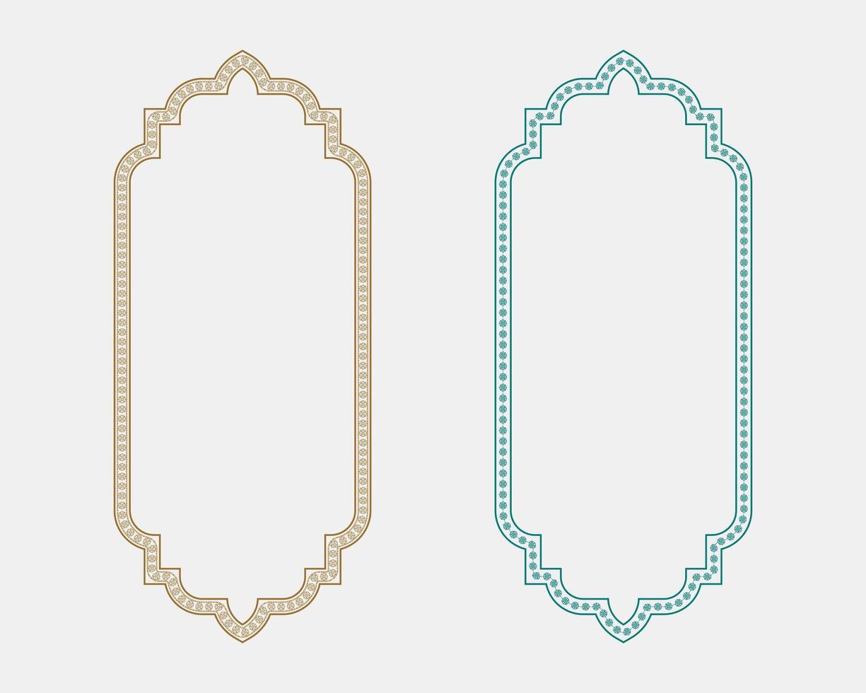 Modern islamic art frames text box border designs botanical and floral themes editable set collection vector