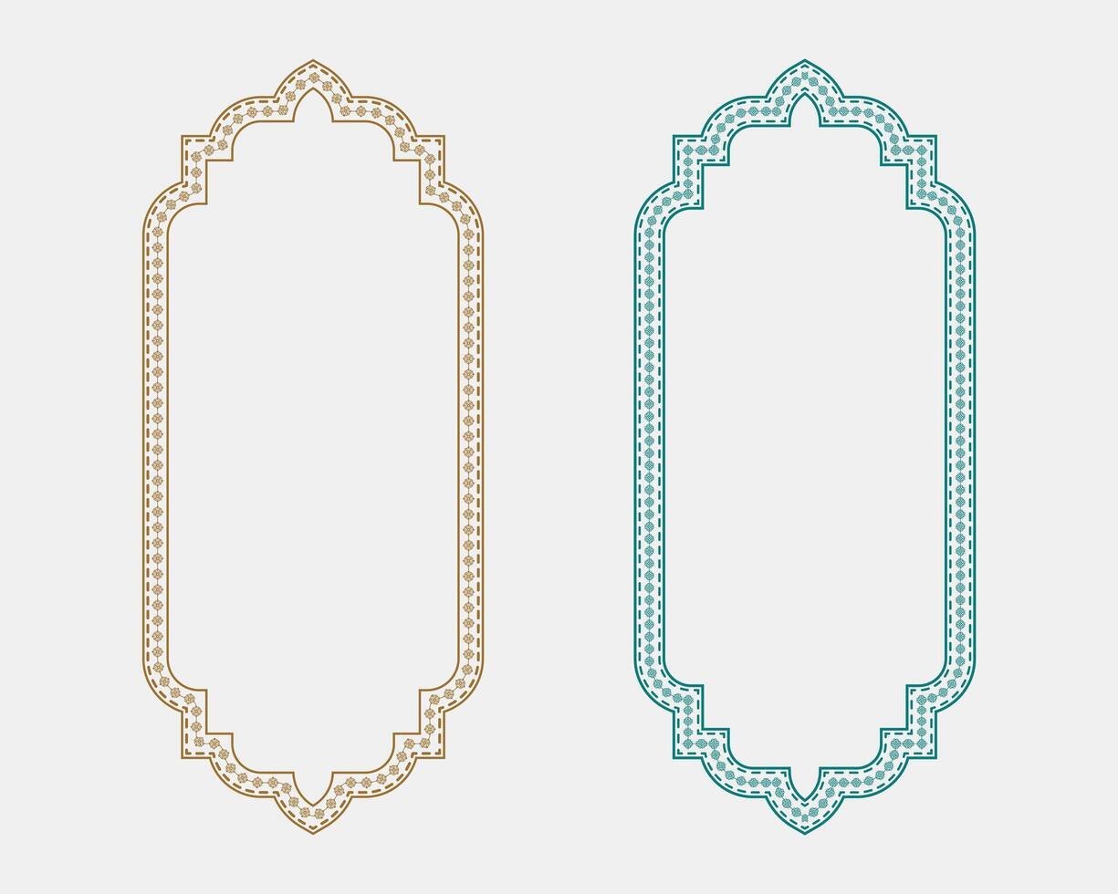 Islamic art frame templates botanical border covers editable text boxes for greeting cards and religious themes vector