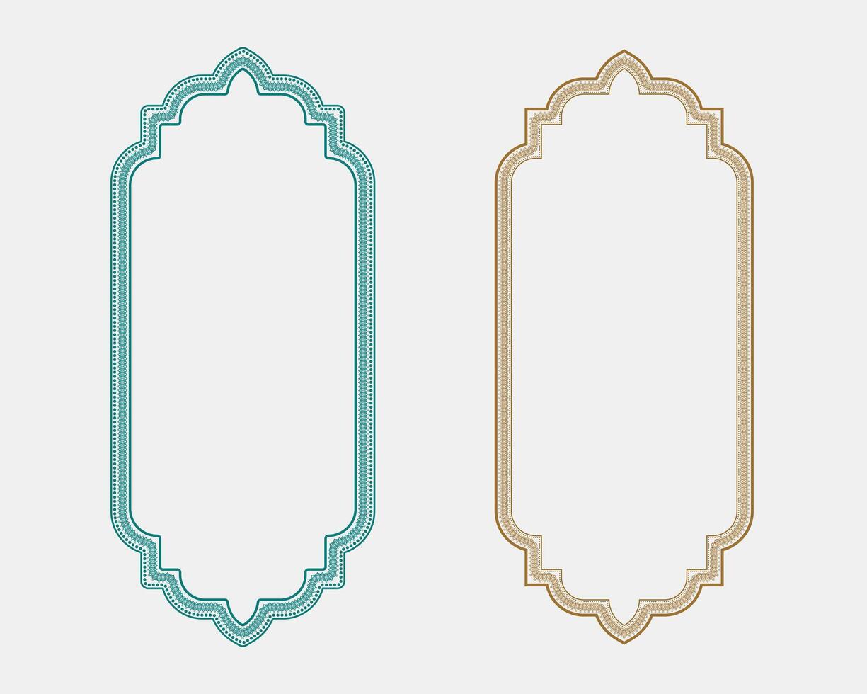 Islamic tazhib art collection iranian frame borders with floral and plant elements text box templates for religious and festive designs vector