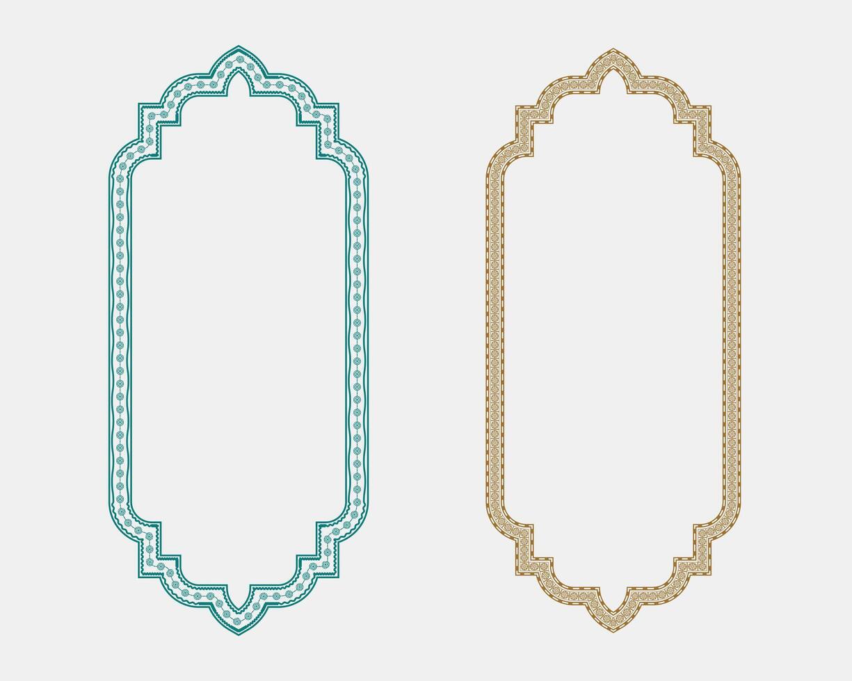 Ornamental islamic border frames plant and floral design covers text box templates for spiritual artworks vector