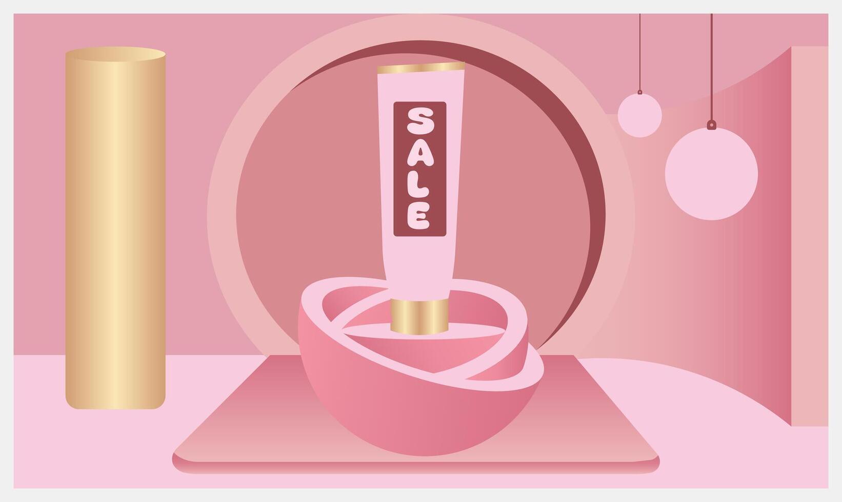 Botanical product display, Excellent for promotional banners, posters, branding labels social Ads vector