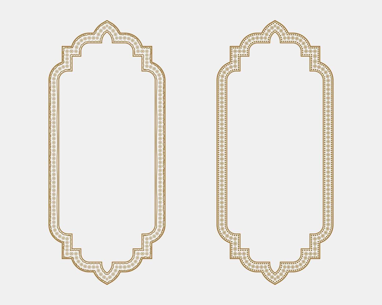 Elegant islamic design set botanical frames and covers text box borders for holy events and invitations vector
