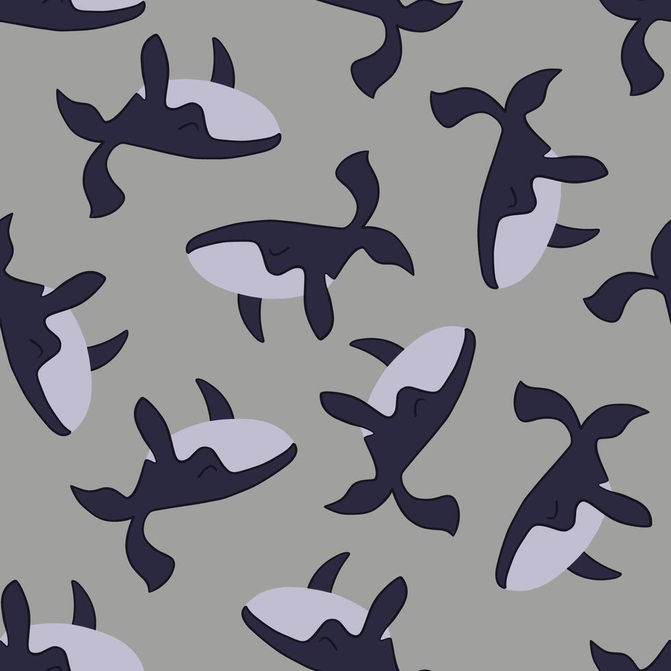 A pattern with whales. vector