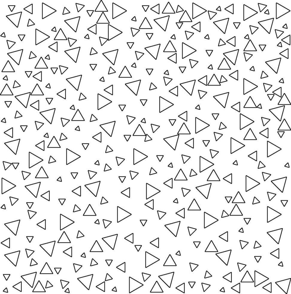 Chaotic Triangle Seamless Pattern Monochrome Geometric Design Inspired by Memphis Style pro vector