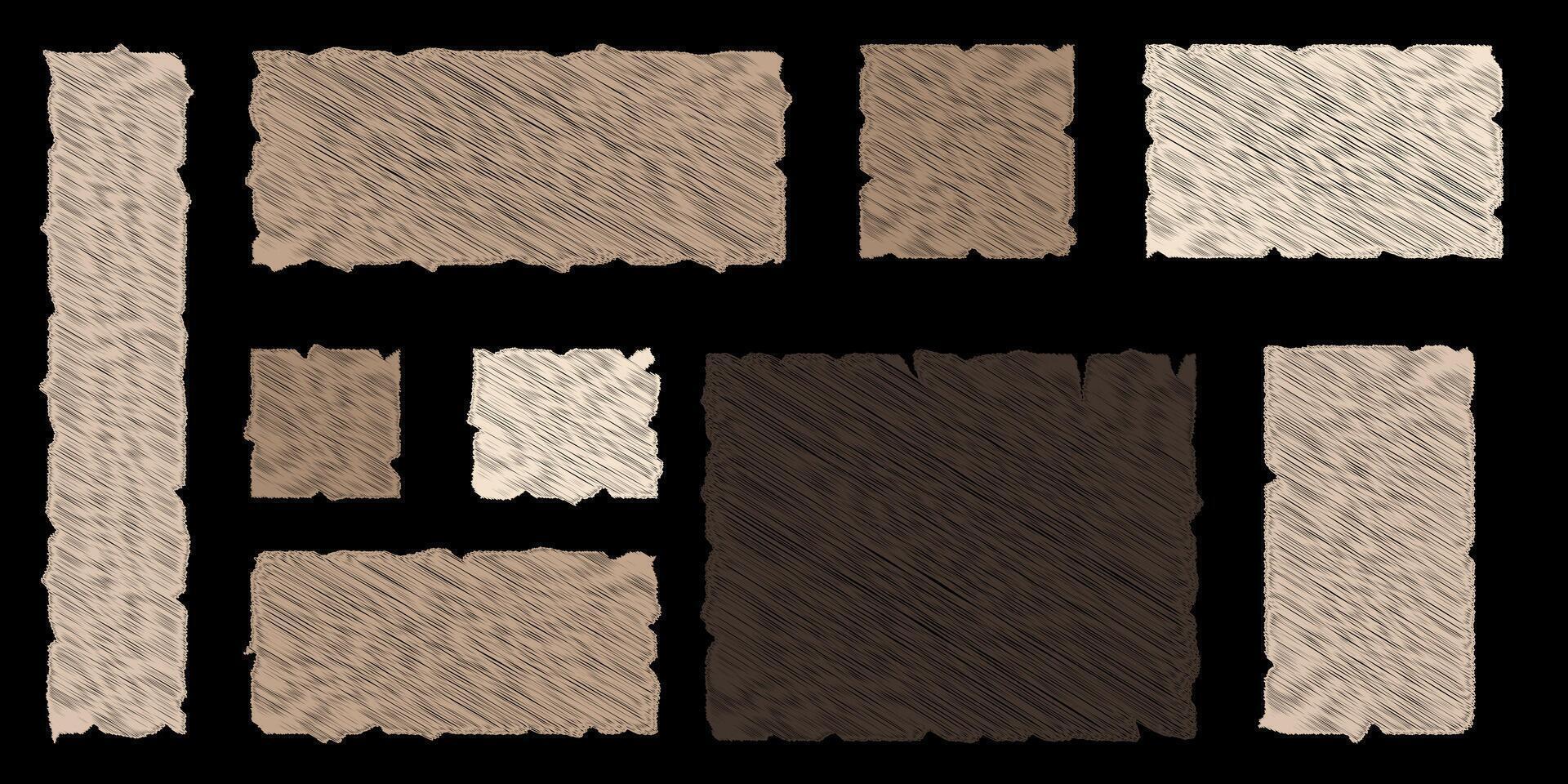 A set of different colored squares on a black background vector