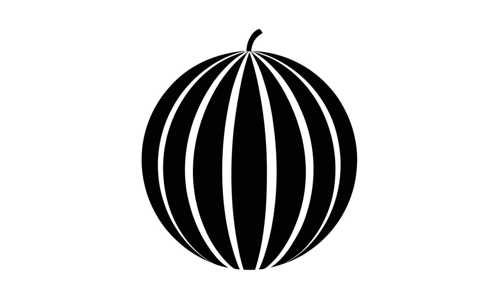 Simple black and white watermelon icon illustration vector