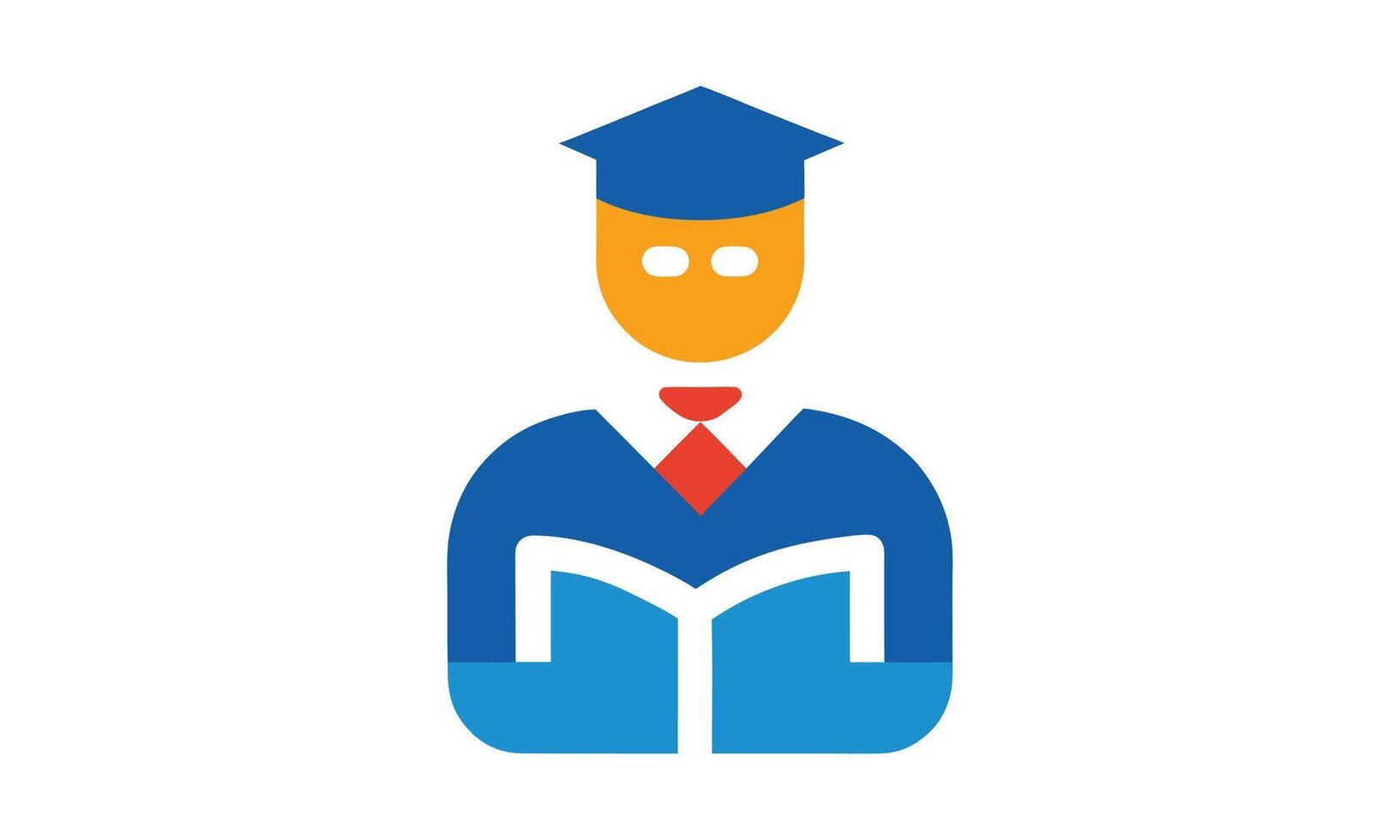 Graduate student reading book education icon vector