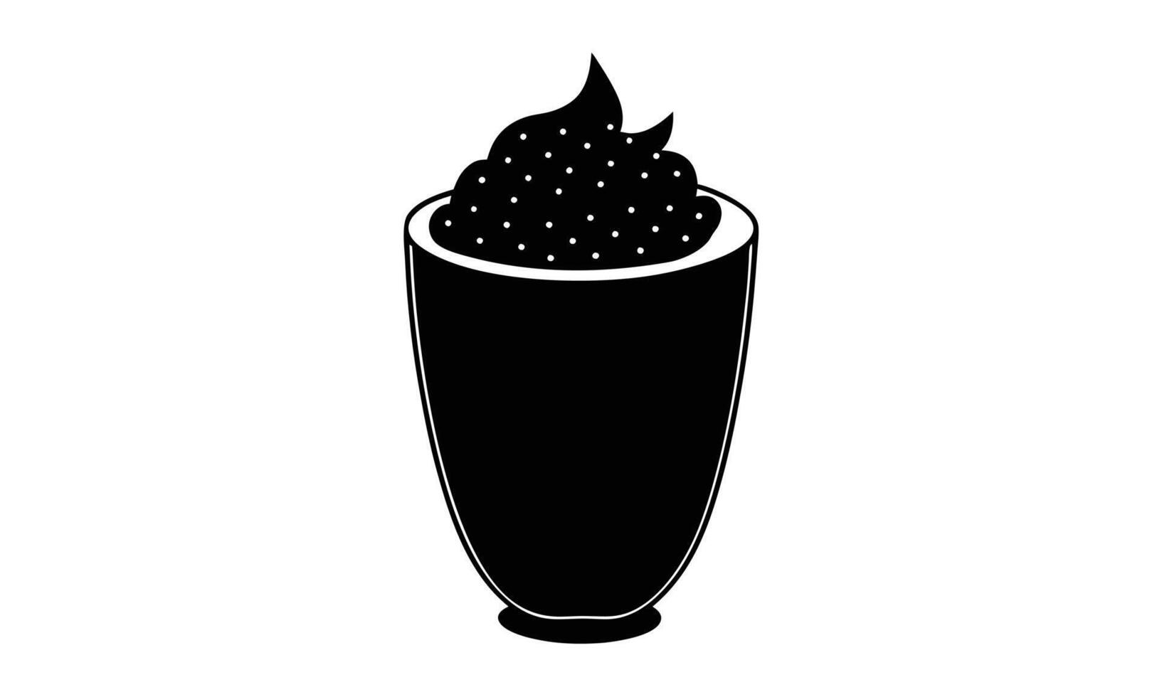 Delicious whipped cream dessert in glass vector