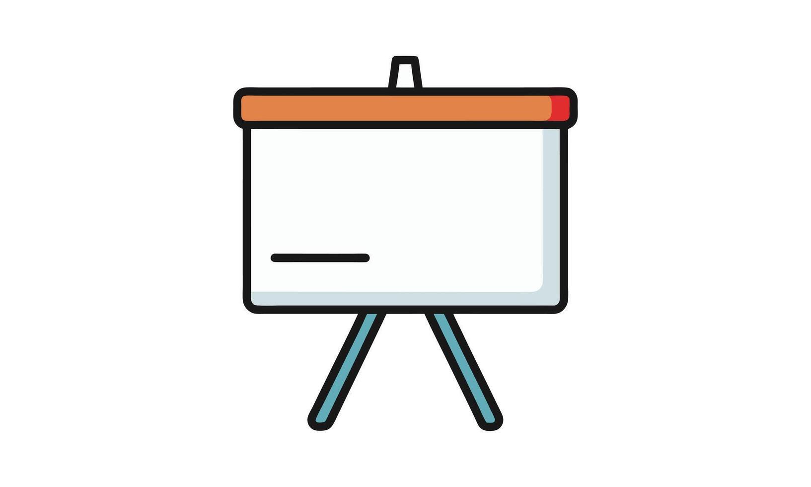 Simple whiteboard icon for presentations and meetings vector