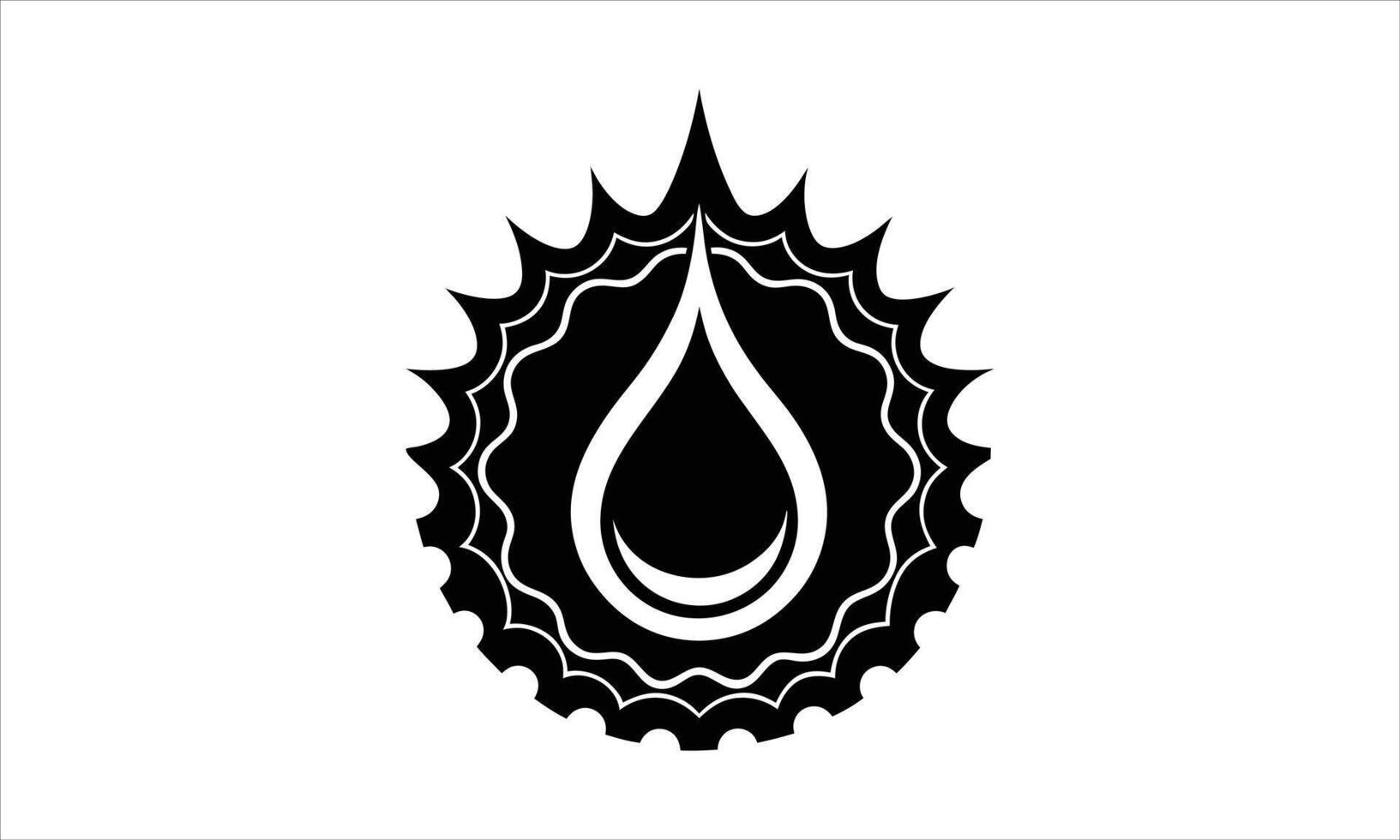 Water drop sunburst logo design element vector