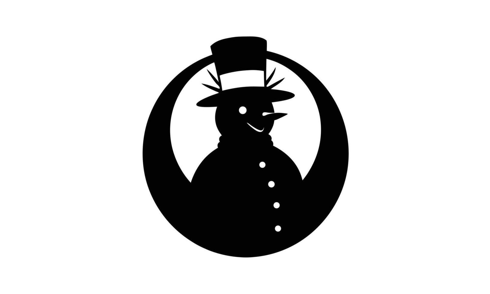 Festive snowman silhouette winter holiday design vector