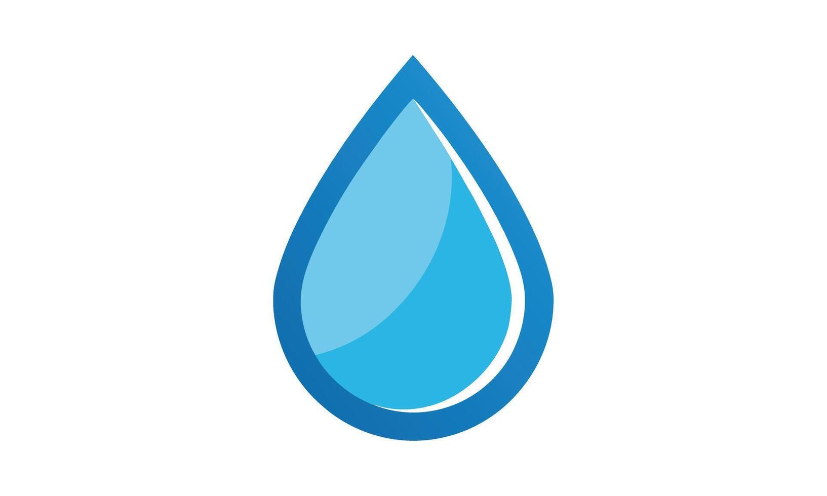 Single blue water drop icon design element vector