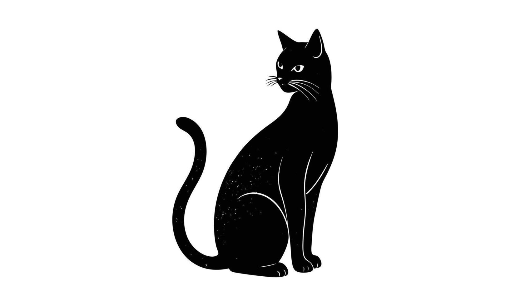 Elegant black cat silhouette vector