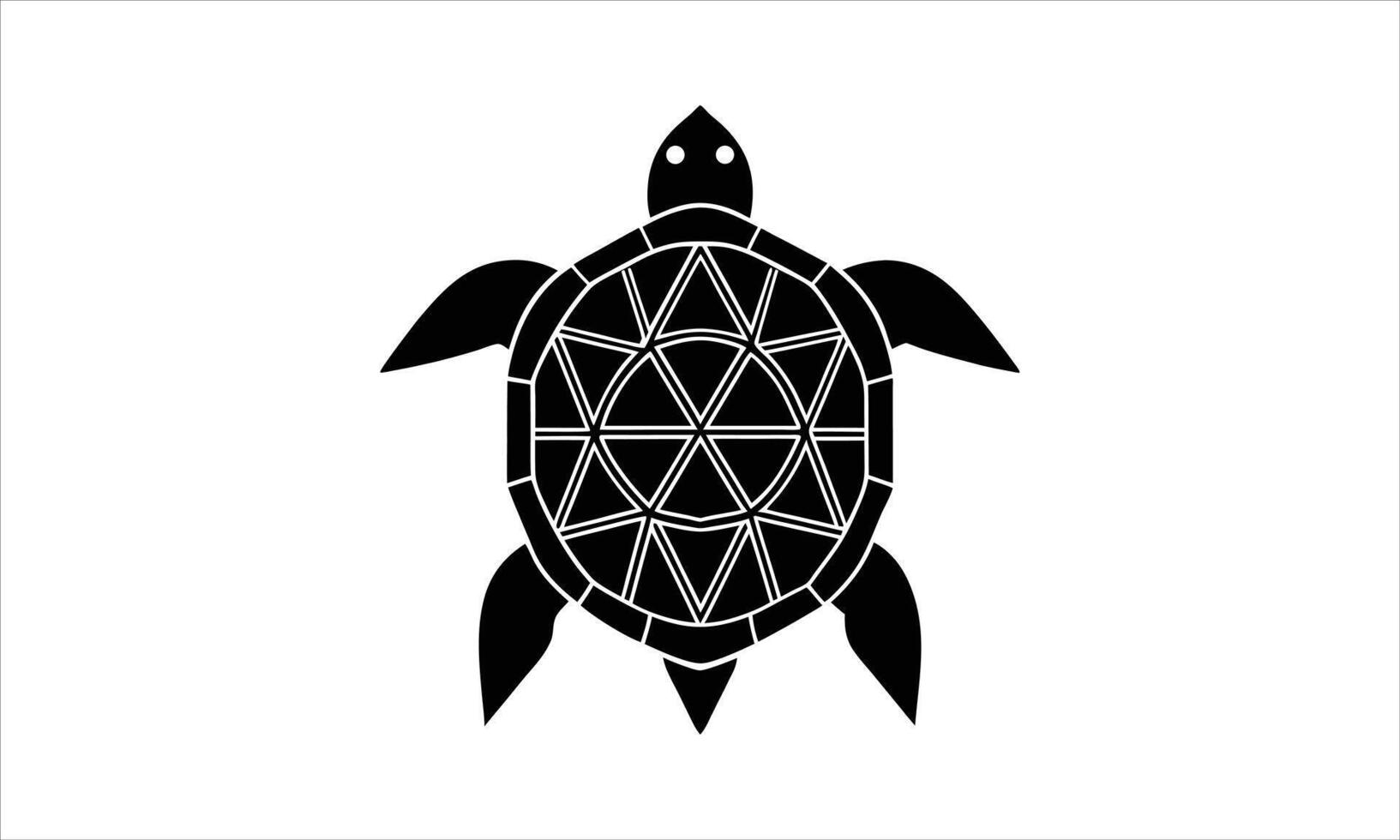 Geometric black turtle shell design illustration vector