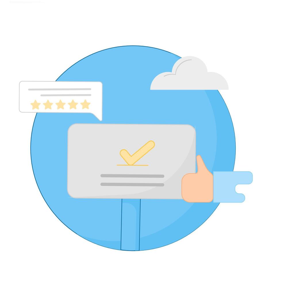 How to get a good review on your website vector