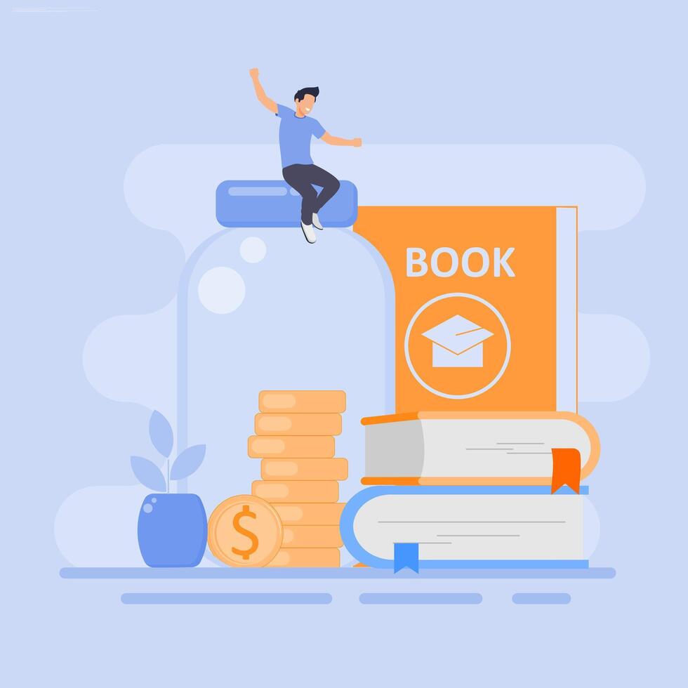 How to make money for education and further education. vector