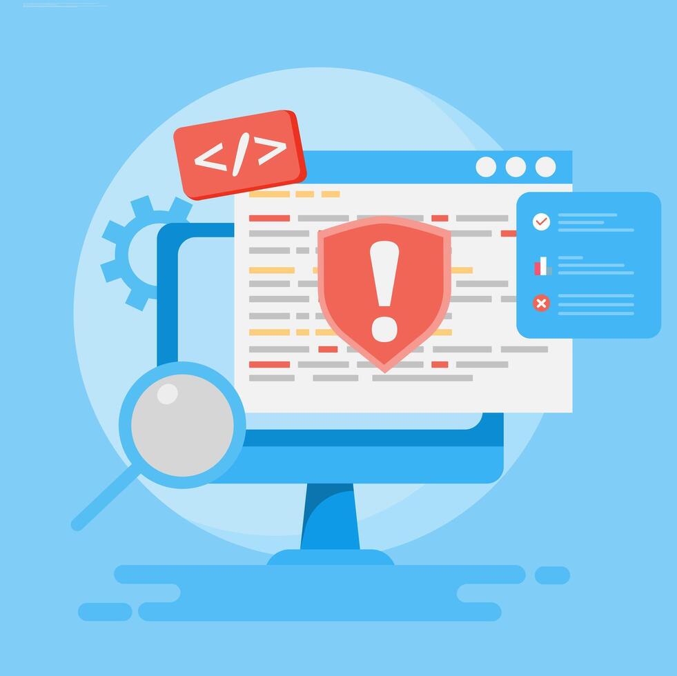 Illustrastion protect your website from hackers vector