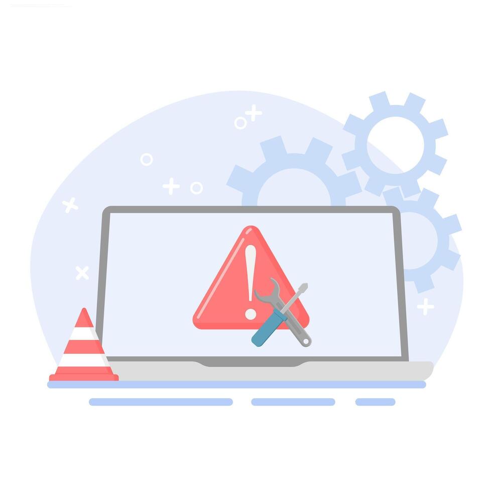 Website Maintenance Concept. Illustration in flat style. vector