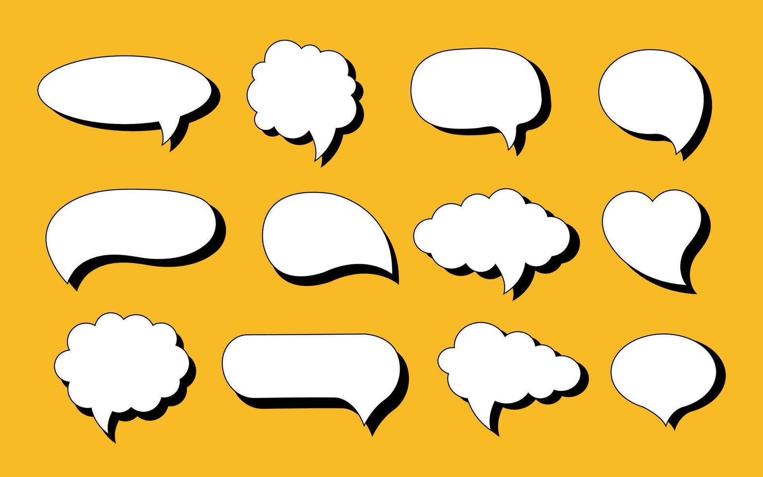 Set of speech bubbles. Comic speech bubbles for dialog, talk, and chat. Idea, quote or fun dialogue frame. vector