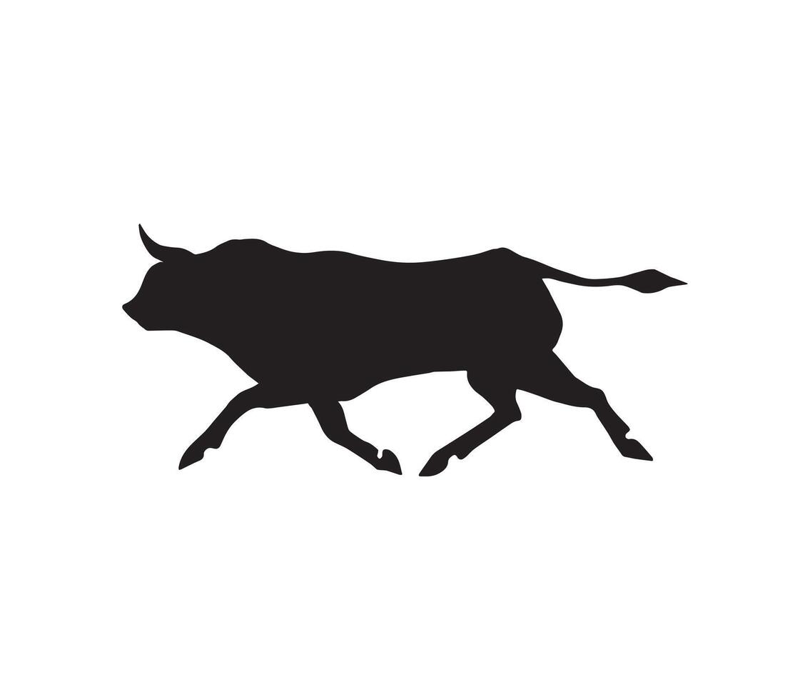 Hand drawn doodle sketch run bull isolated on white vector