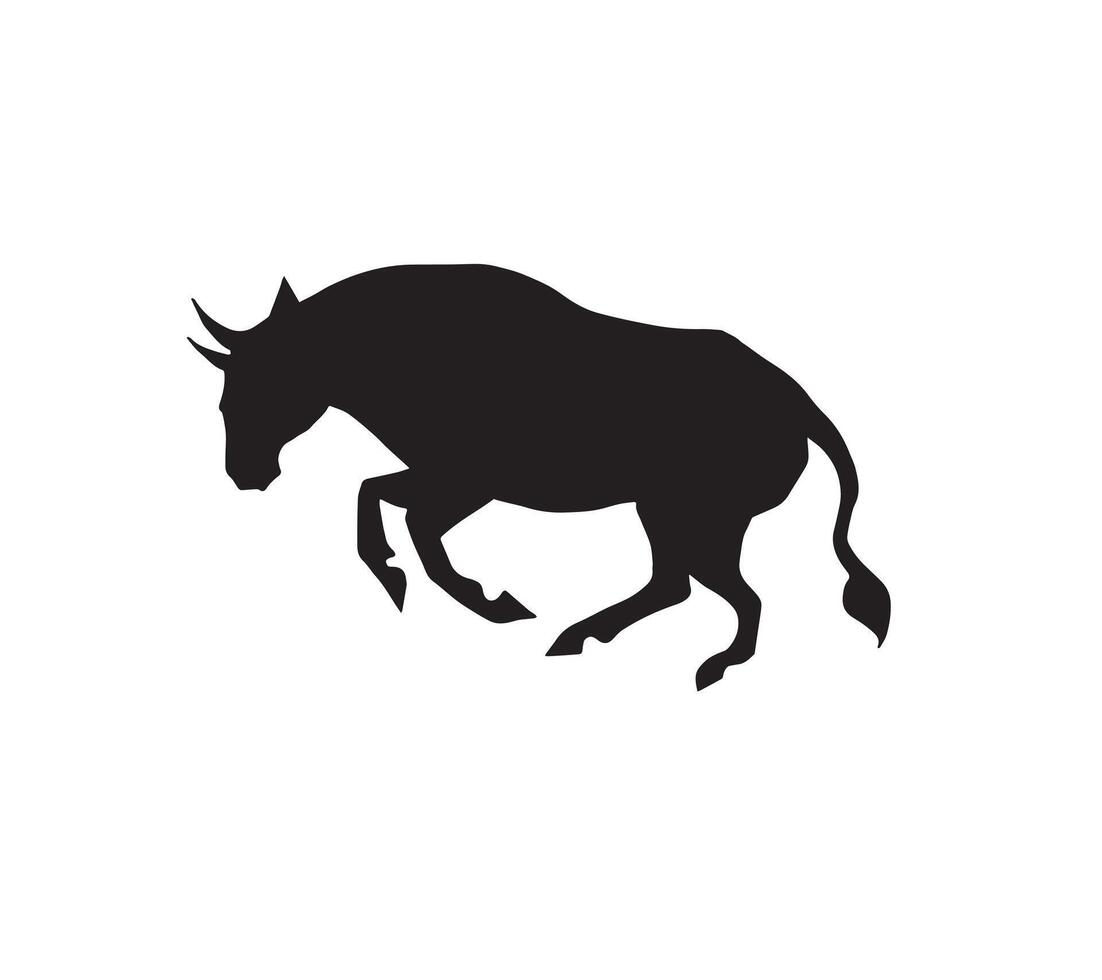 Hand drawn doodle sketch running bull isolated on white background vector