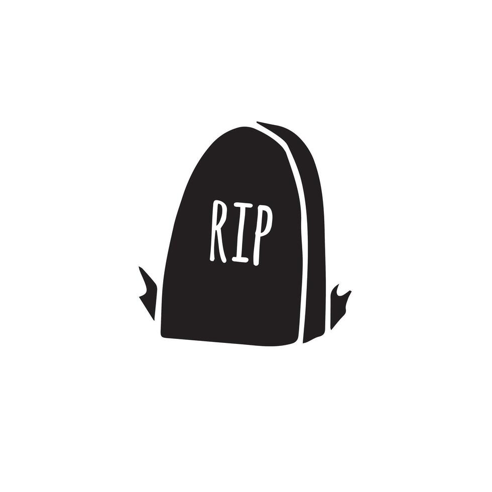 Hand drawn doodle sketch grave stone isolated on background vector