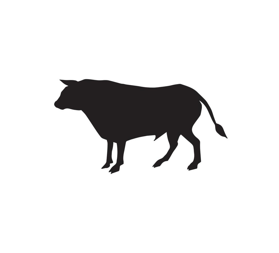 Hand drawn doodle sketch standing bull vector