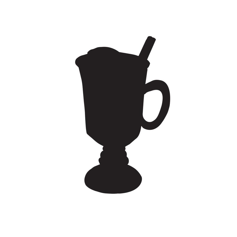 Hand drawn doodle mulled wine glass isolated on white background vector
