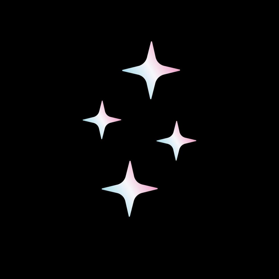 Flat black set of stars isolated vector