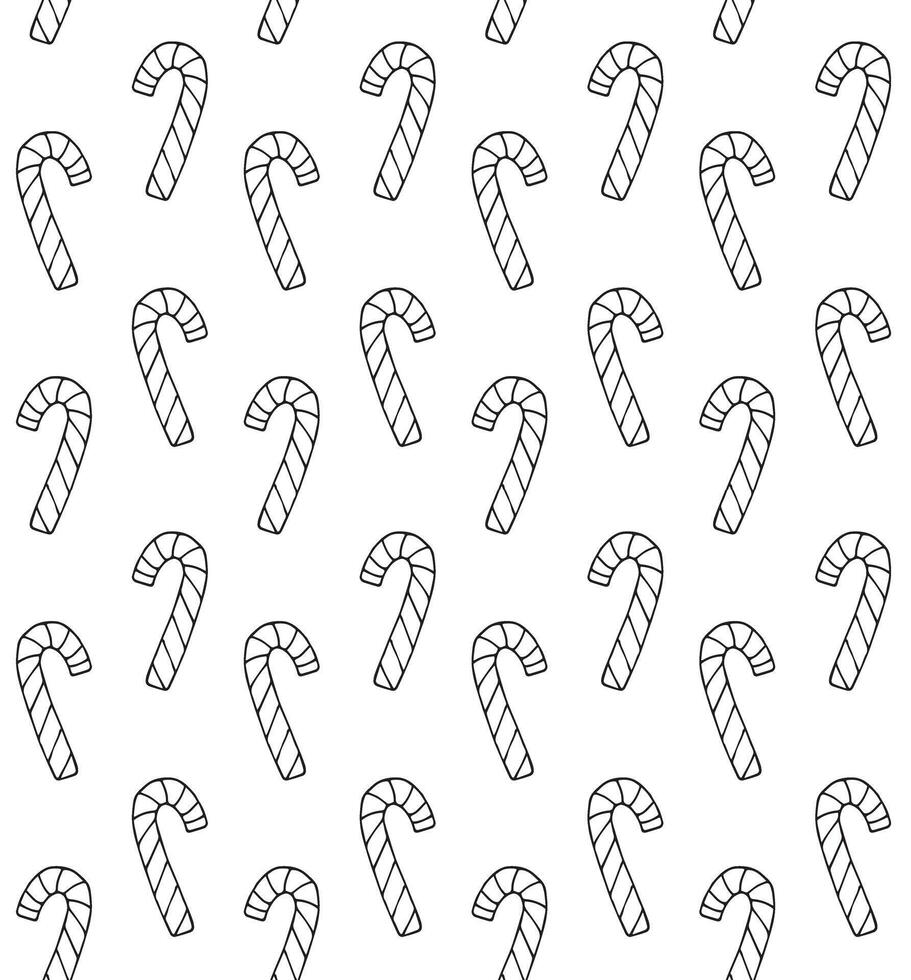Seamless pattern of hand drawn sketch doodle Christmas candy isolated on white background vector