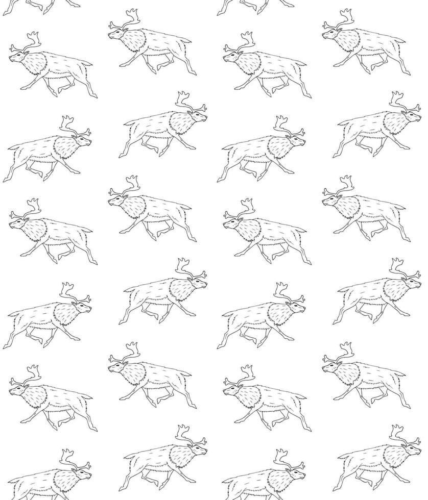 Seamless pattern of hand drawn doodle sketch reindeer isolated on white background vector