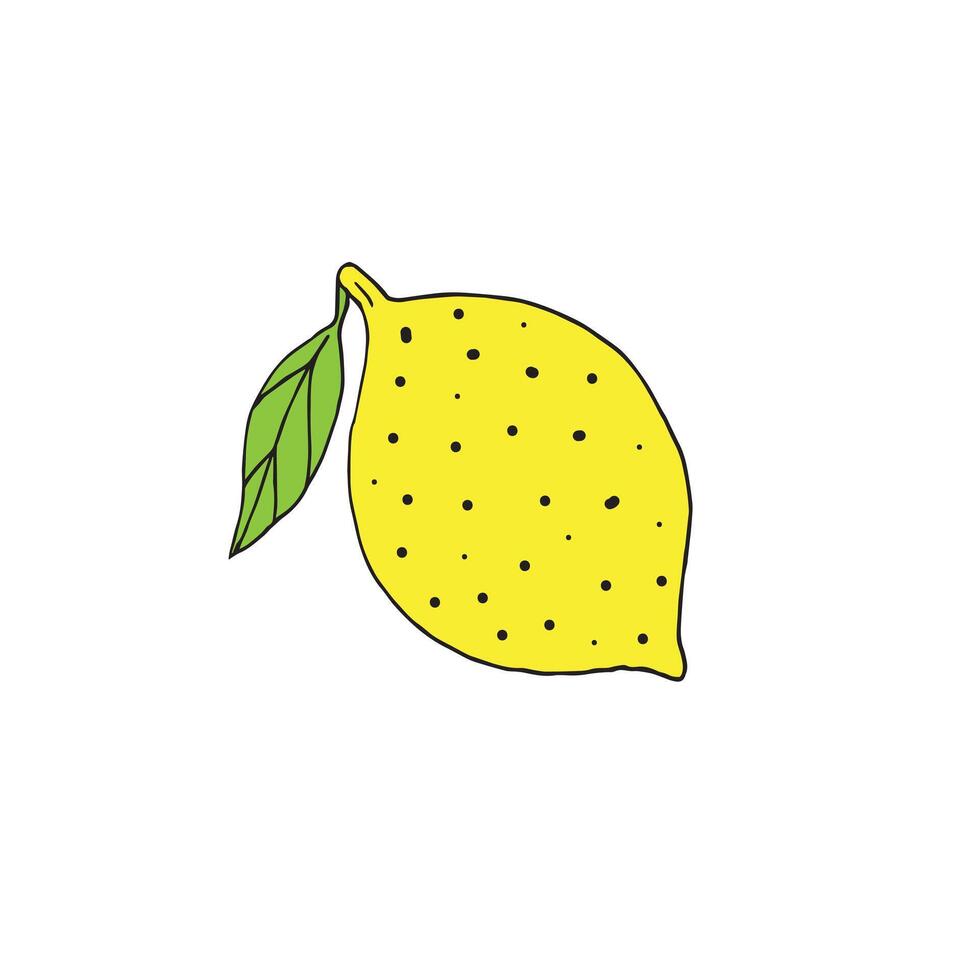 Hand drawn doodle sketch lemon slice isolated vector
