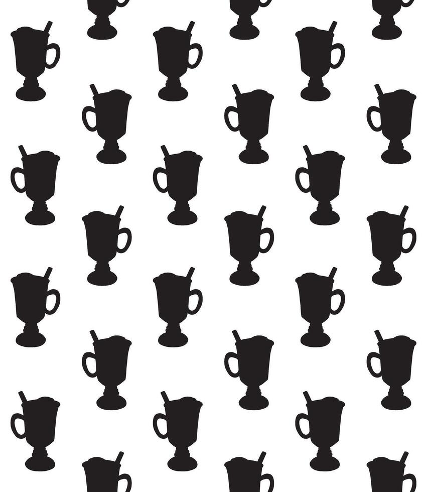 Seamless pattern of hand drawn doodle sketch mulled wine glass isolated on background vector