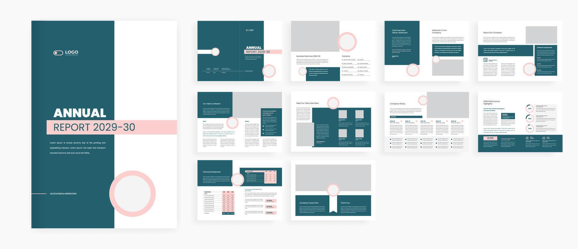 Creative Annual report brochure design template vector